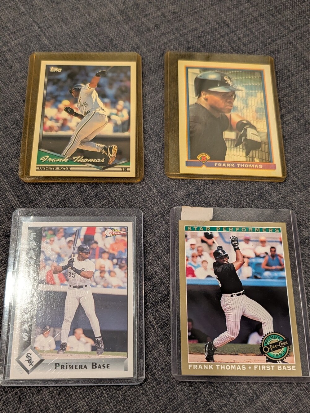 Frank Thomas 4 Card Lot 1991 Bowman 1993 Pacific OPC 1994 Topps HOF